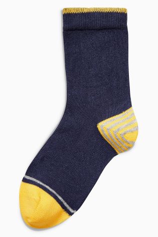 Navy Heel And Toe Socks Seven Pack (Older Boys)
